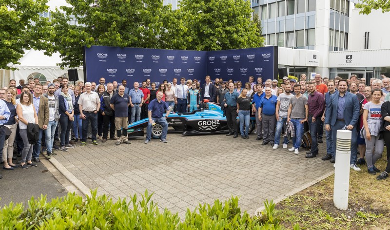 Race Driver David Beckmann Makes Pit Stop at Sponsor GROHE in Hemer